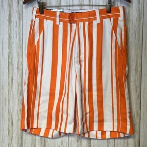 Fans Gone Wild Statement Shorts Orange and White Stripe Size 28